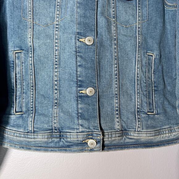 Thereabouts Girls Denim Jacket Cropped Trucker Blue Size L 14.5 16.5 Plus NWTWT - Picture 6 of 7